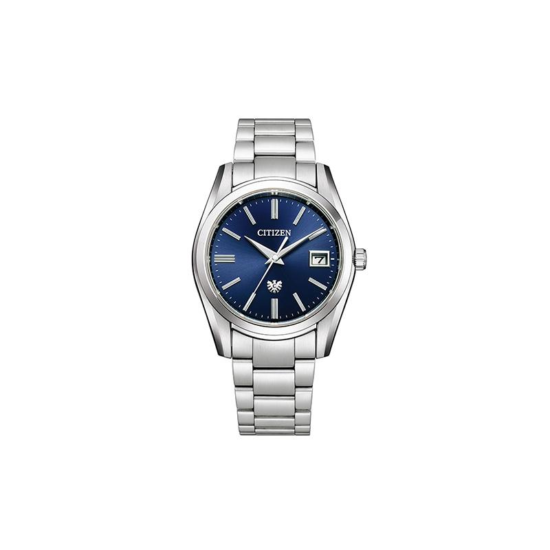 

CITIZEN 100 meters waterproof, solar Quartz, Steel Strap, , men s watch, blue dial AQ4080-52L синій