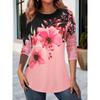 Spring and Autumn Round Neck Floral 3D Printed Top Fashionable Casual Long Sleeved Women's T-shirts