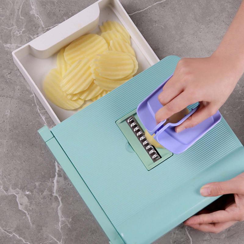 Potato Slicer Chopper Stainless Steel Adjustable Onion Potato Fruit French Fry Cutter Choppers & Mincers With Hand Protector For