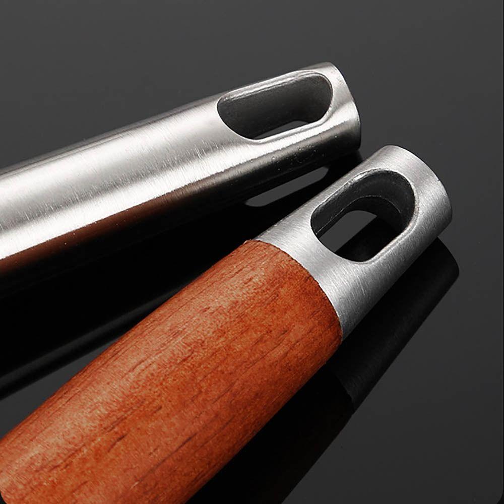 Wooden Handle Mesh Strainer Stainless Steel Fried Sieve Spoon  For Noodle French Fries