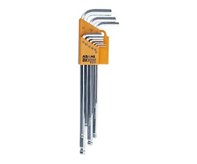 

ASH Long Ball Point Hex Wrench Inch AQSE910 Set, Size, 9-Piece Set,