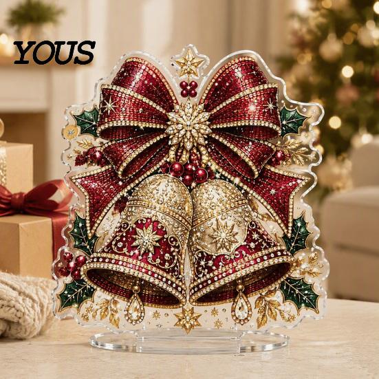 Xmas Party Table Centerpieces Christmas Faux Diamond Painting Tabletop Ornaments, Beginner-Friendly DIY Acrylic Rhinestone Art Supplies Craft