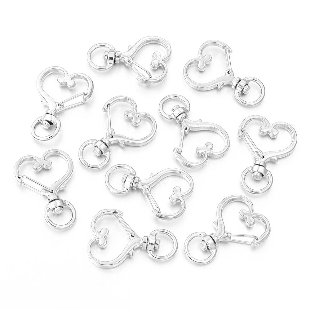 10Pcs/pack Lobster Clasps Hooks Star Blossom Heart Cat Moon Keychain Lobster for Charms Key Ring Clasp Jewelry Making Accessorie