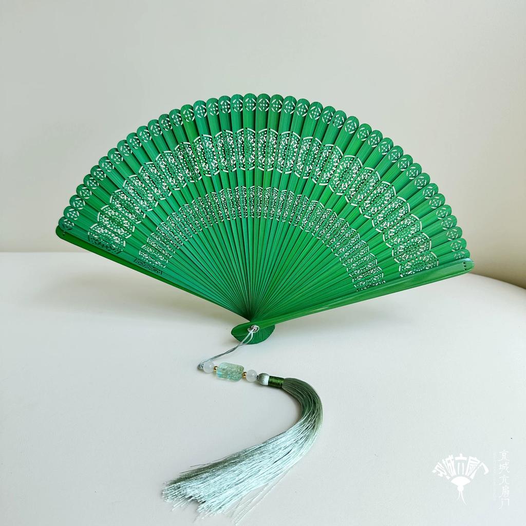 Women's Small Folding Fan, New Chinese Style, Portable Folding Full Bamboo Fan, Ancient Style, Suitable for Cheongsam, Hanfu, and Dance