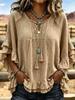 Summer 2026 European & American Tassel T-shirt: Solid Color, Loose Fit, Ruffled Women's Top