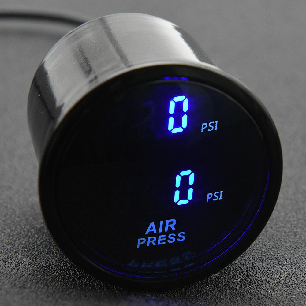 

AD Dual Display Air Pressure Gauge 52mm PSI Bar Press Gauge for Air Suspension Red&Blue LED with 2pcs 1/8 NPT Sensor 5Meter Wire