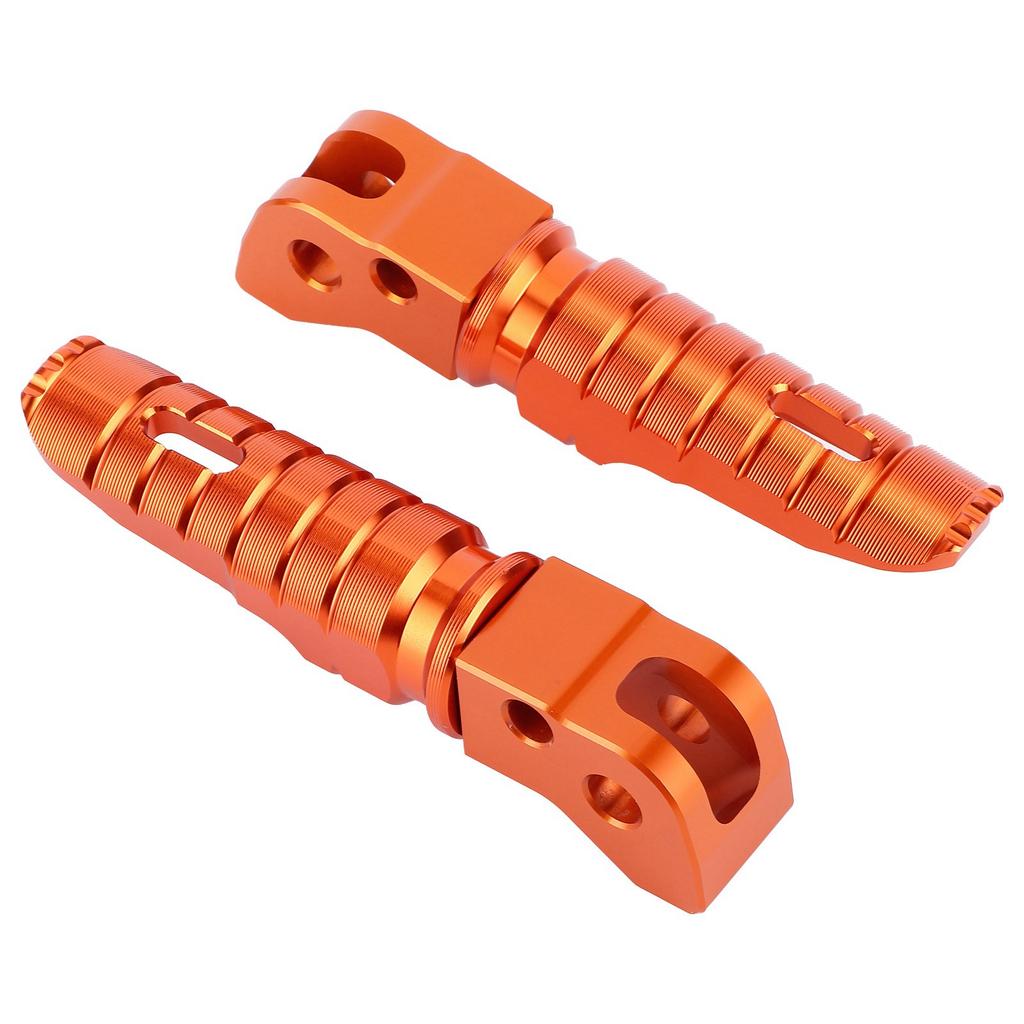 1 Pair Aluminum Alloy Rear Foot Peg Motorcycle Modification Accessory Fit for 125 250 300 RC200 390 2014+(Orange )