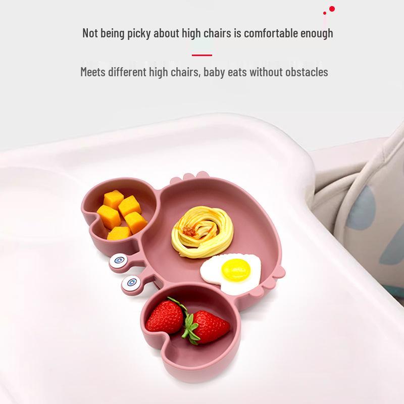 Silicone Suction Crab Plate: Divided Baby Tableware for Feeding & Weaning