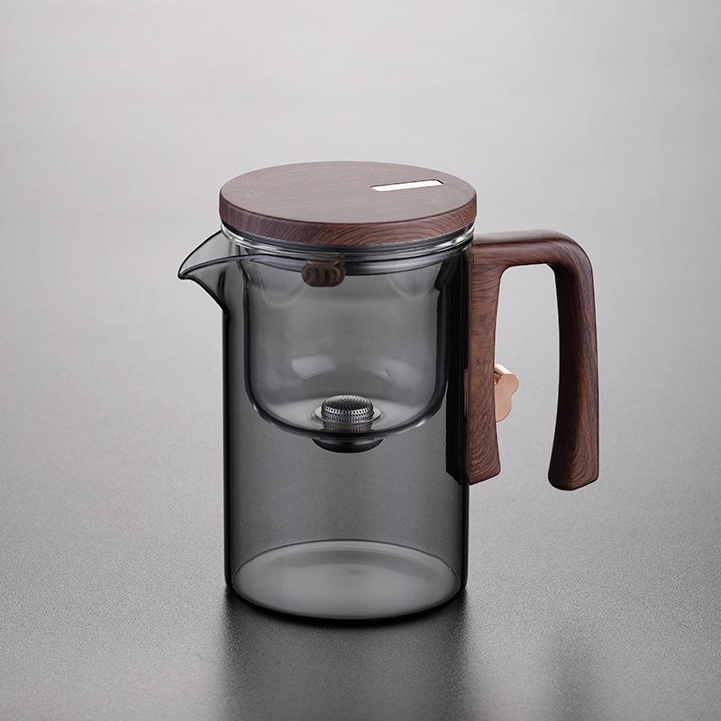 520ML / 720ML Glass Teapot Tea Pot with Infusers for Loose Leaf Tea, Magnetic Water Separation Tea Maker with Wooden Handle