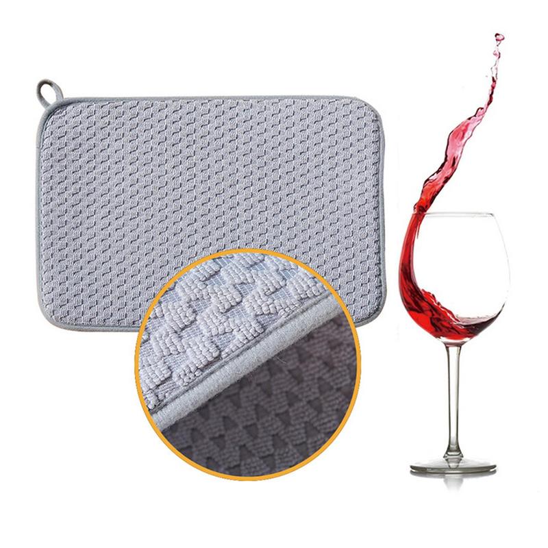 Microfiber Dish Drying Mat Dish Drying Pad Slip Resistant Dishwashing Mat Dish Drying Pad Quick Dry Stylish Kitchen Accessories