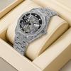 Ceas Mecanic Automatic Tourbillon Elegant Argintiu pentru Bărbați cu Design Splendid Cer Înstelat