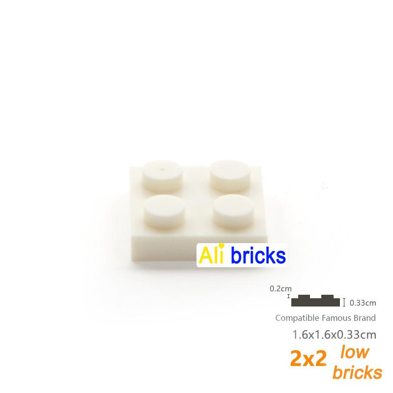 30pcs MOC Assemble Particles 3022 Thin Plate 2x2 Dots Building Blocks 2*2 Figures Bricks DIY Educational Creative Toy for Kids