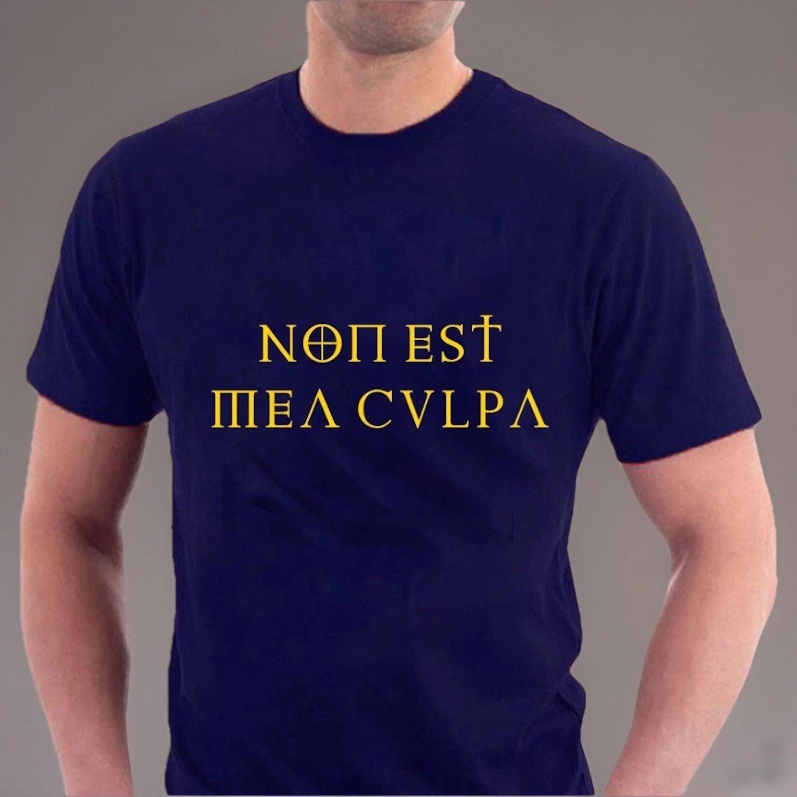 Латинская футболка Не моя вина Non Est Mea Culpa Смешная Религия от Sillytees L