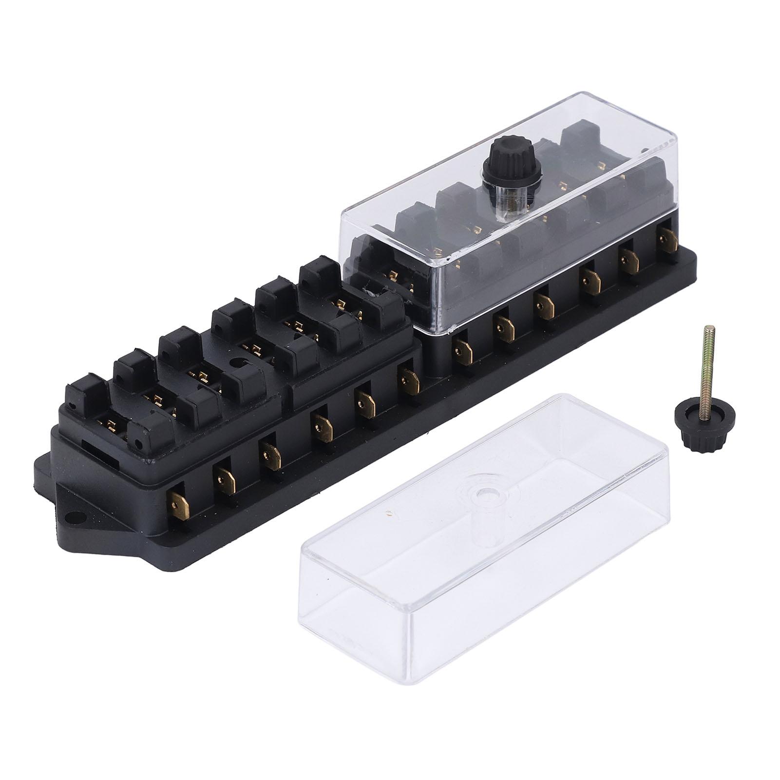 

12 Way Blade Fuse Box Standard Circuit Fuse Block Holder with 3A 5A 10A 15A 20A 30A Fuses for Car