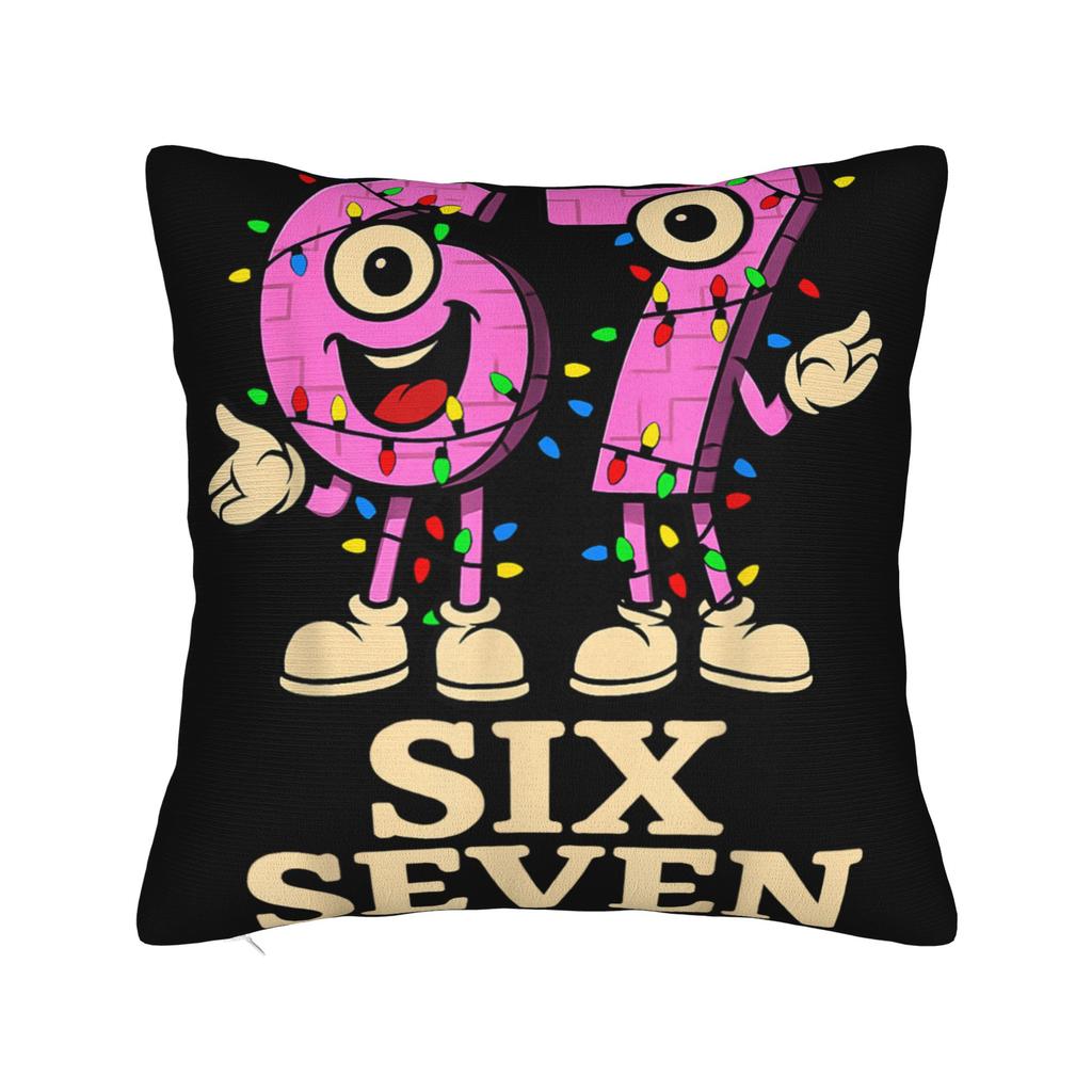Funny 67 Six Seven Italian Brainrot 6 7 Meme Pillow Case  Design Pillow Cover Retro Trendy Pillowcases For Living Room Sofa