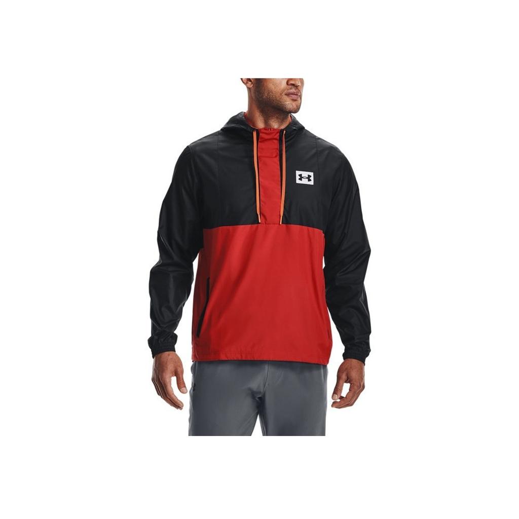 Under Armour Serie Woven Felpa con Cappuccio Mezza Zip Color Block Uomo capispalla Rosso Lucido 1366301-839