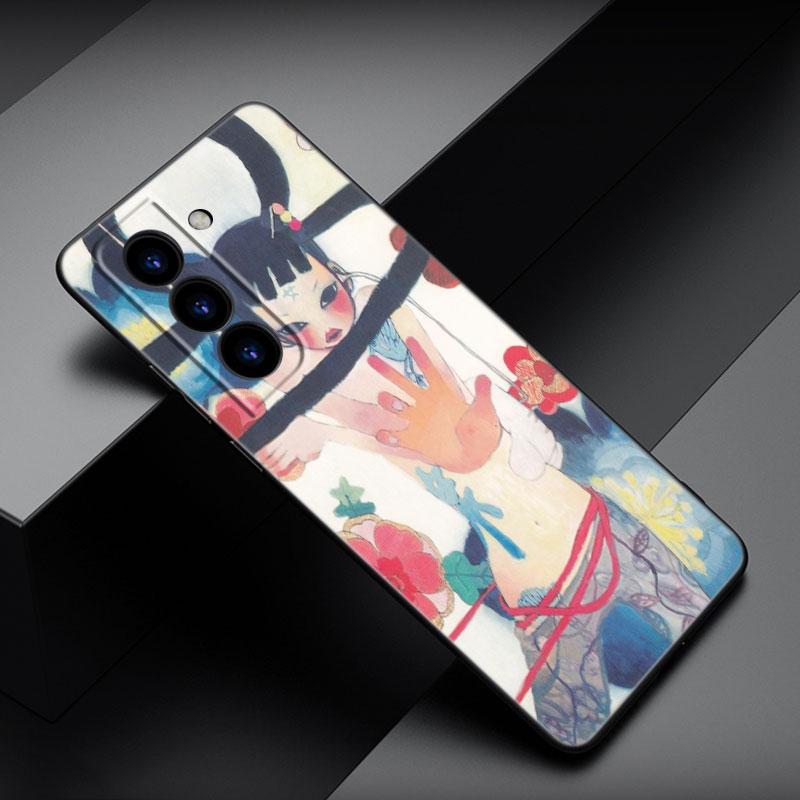 Aya Takano Phone Case For Samsung Galaxy S22 Pro S21 S20 FE Ultra S10 Lite S10 S10E S9 S8 Plus Soft TPU Black Cover