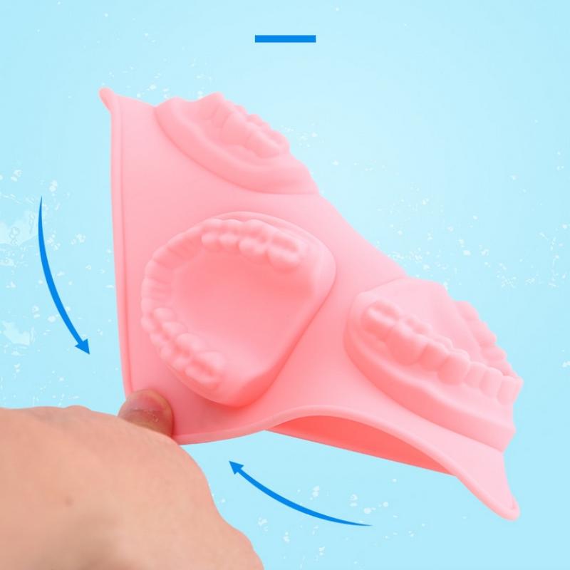 4 Hole Denture Teeth Shaped Ice Cube Mold Silicone Ice Tray Diy Ice Cream Mould Funny Gag Gift For Dentist Seniors Father Day