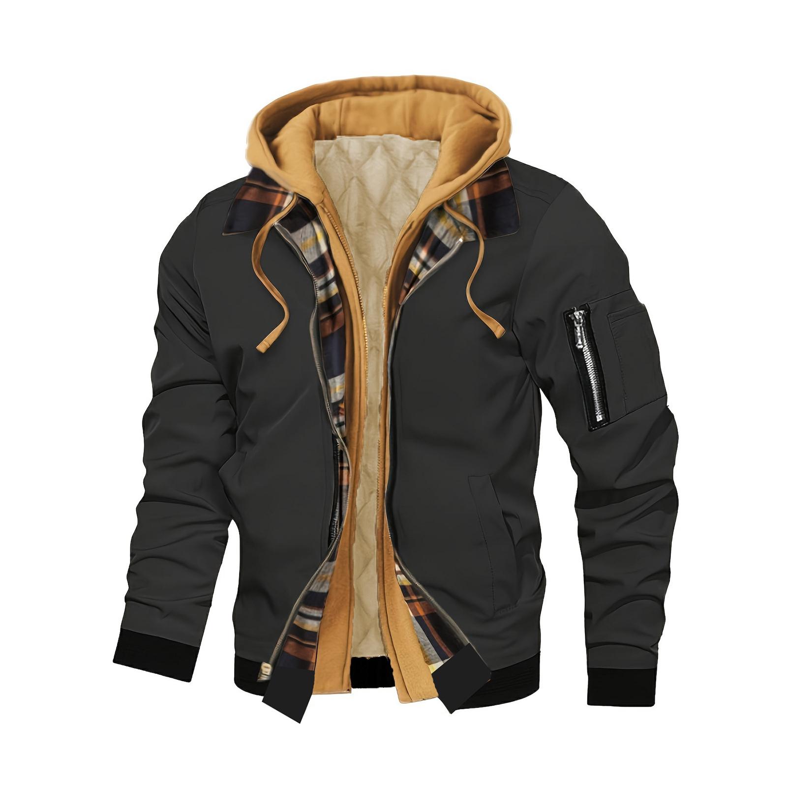 

Мужская повседневная толстовка на молнии с длинным рукавом, модная куртка-кардиган XXL чёрный