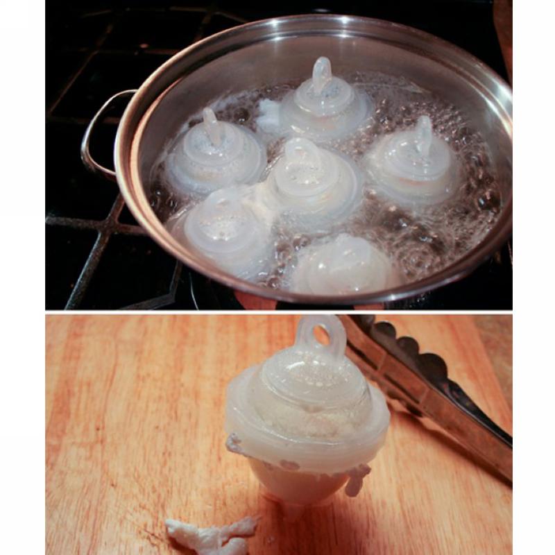 6ks Vařené vejce natvrdo Vařič vajec Kelímky na vejce Kuchyně bez skořápky a oddělovače