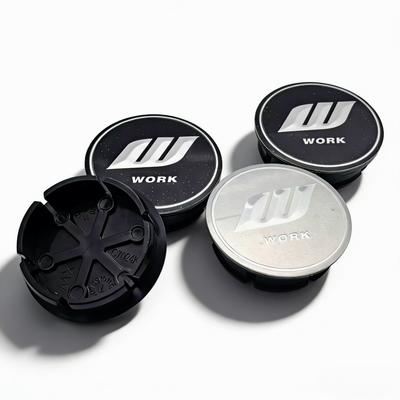 4pcs JDM W Work Logo Emblem Badge Car Wheel Center Caps 48MM 42MM Wheels Hub Cap Rim Hubcaps Dust Cover Replace Car Accessories