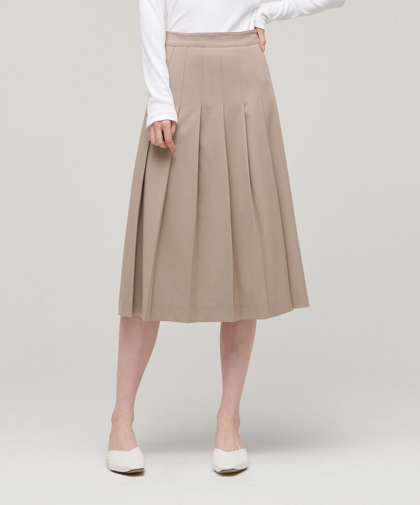Musinsa Standard Woman Women'S Pleated Midi Skirt [Beige]