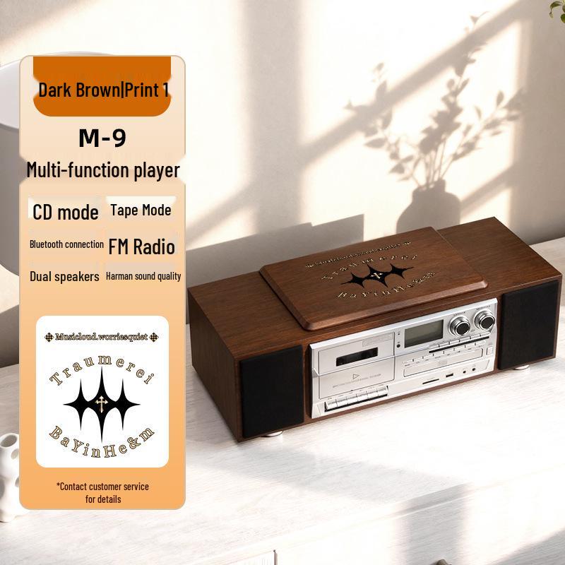 Bluetooth Retro Cassette CD Player with Harman-Quality Sound and High-Power Speaker