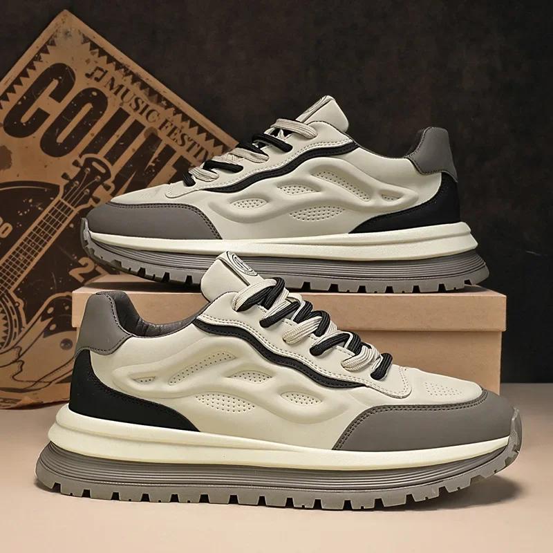 

New Exquisite Men s Sneakers Fashion Trend Versatile Casual Shoes Thick soled Height Increasing Outdoor Sports Running Shoes 44