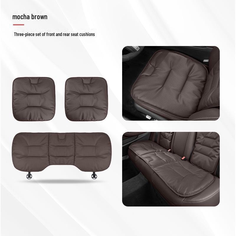 Universal Ventilated Nappa Leather Car Seat Cushions - Four Seasons, Breathable, High-Grade, Perforated Design for All Models.