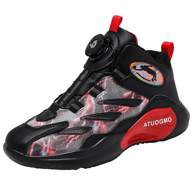 Winter New Children's Cotton Shoes Velvet Shoes Leather Sports Shoes Basketball Shoes Running Shoes Comfortable and Versatile