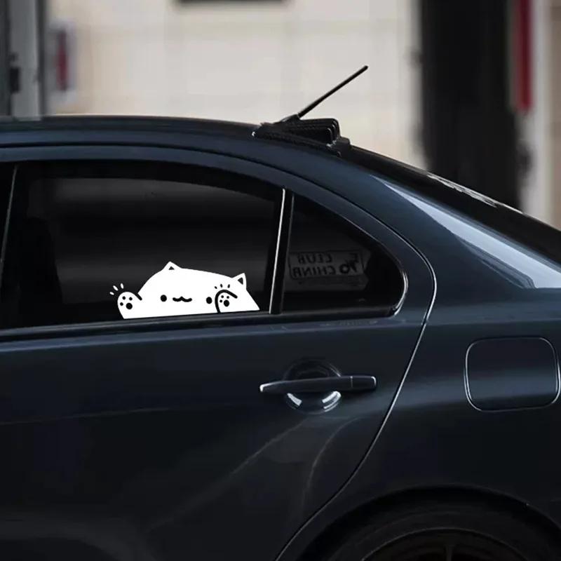 Adesivo per Auto Gatto Carino 14x5cm Kitty Anime Pellicola Vinilica Decalcomania per Carrozzeria Auto Paraurti Finestrini Moto Laptop Muro Accessori Auto