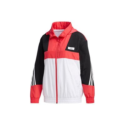 adidas Neo Three-Stripe Letter Print Sports Hooded Jacket Unisex Jackets Pink FU1069