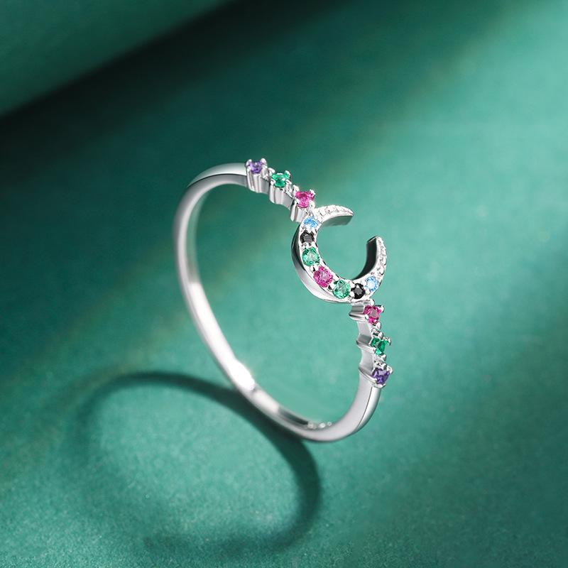 Trendy S925 Sterling Silver Multicolor Hollow Ring for Women – Versatile Niche Design, Perfect for Best Friends