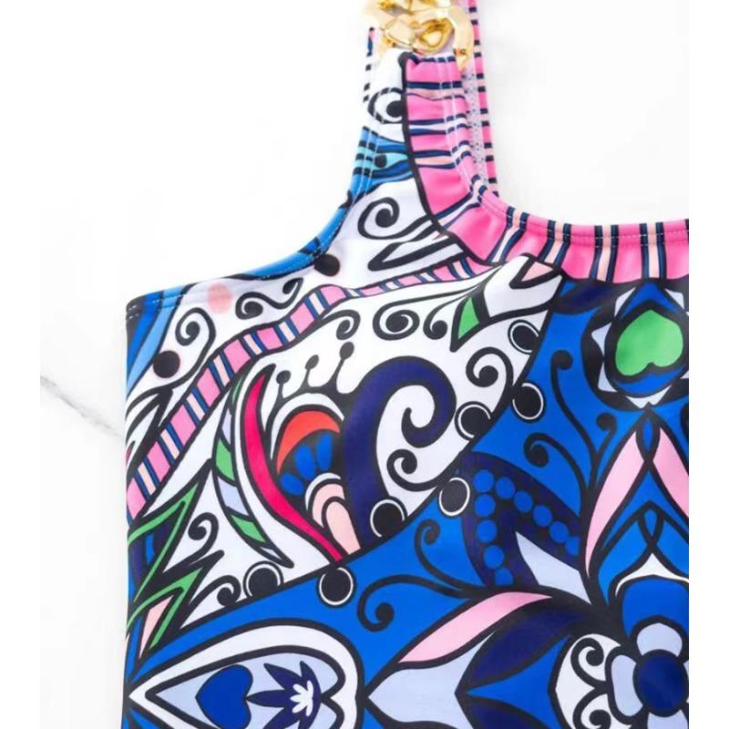 Sexy One Piece Swimwear Women 2025 Retro Flower Print Push Up Monokini Backless Bodysuit Swimsuit Beach Bathing Suits