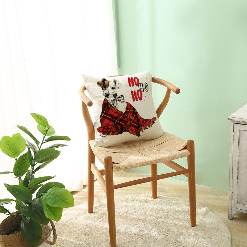 Nordic Polyester Pillow Cover New Christmas Cushion Cover Cartoon Print Series Pillow Cover Home