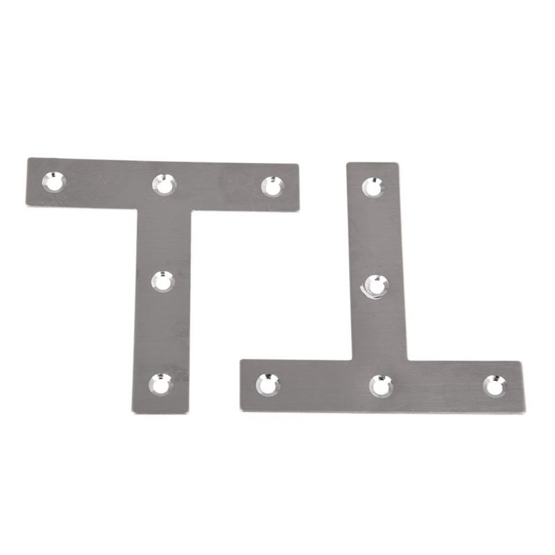 A84X-10 Pcs Angle Plate Corner Brace Flat T Shape Repair Bracket 80Mm X 80Mm