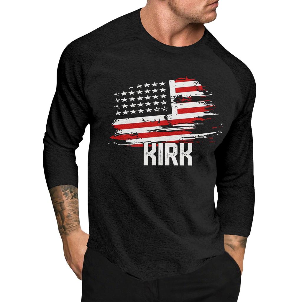 Casual Printed Raglan Sleeve Men's Long Sleeve Top