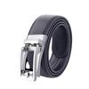 FleurUneffe Adjustable No Genuine Navy Blue (Silver Simple) Belt, Belt, Holes, Auto-Lock, Men's, Leather, Stylish, Casual, Business, Golf, (Silver