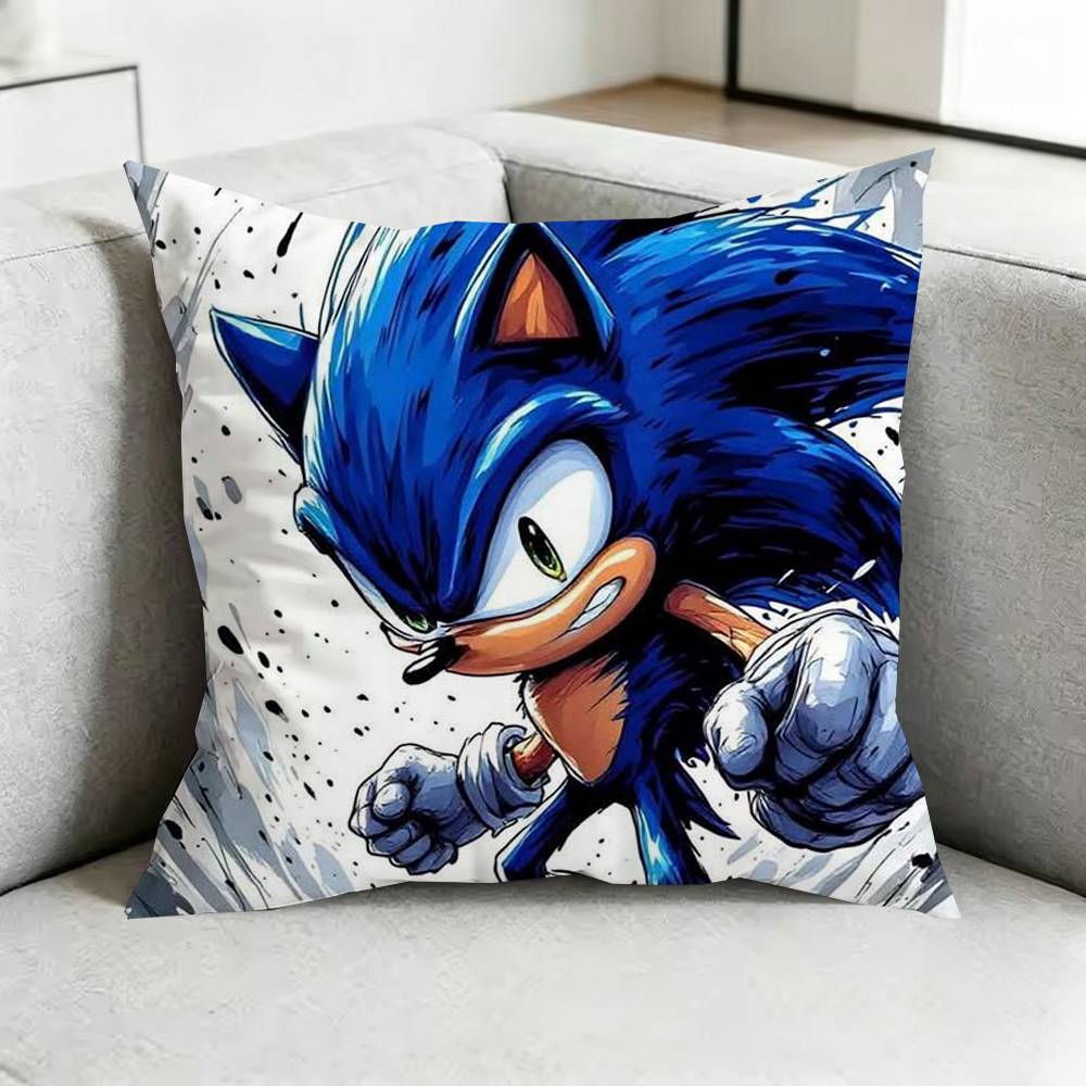 Shadows SonicsS Hedgehog Pillow Case Square DoubleSided Sofa Cushion Cover Bedroom Bedside Pillow Gift