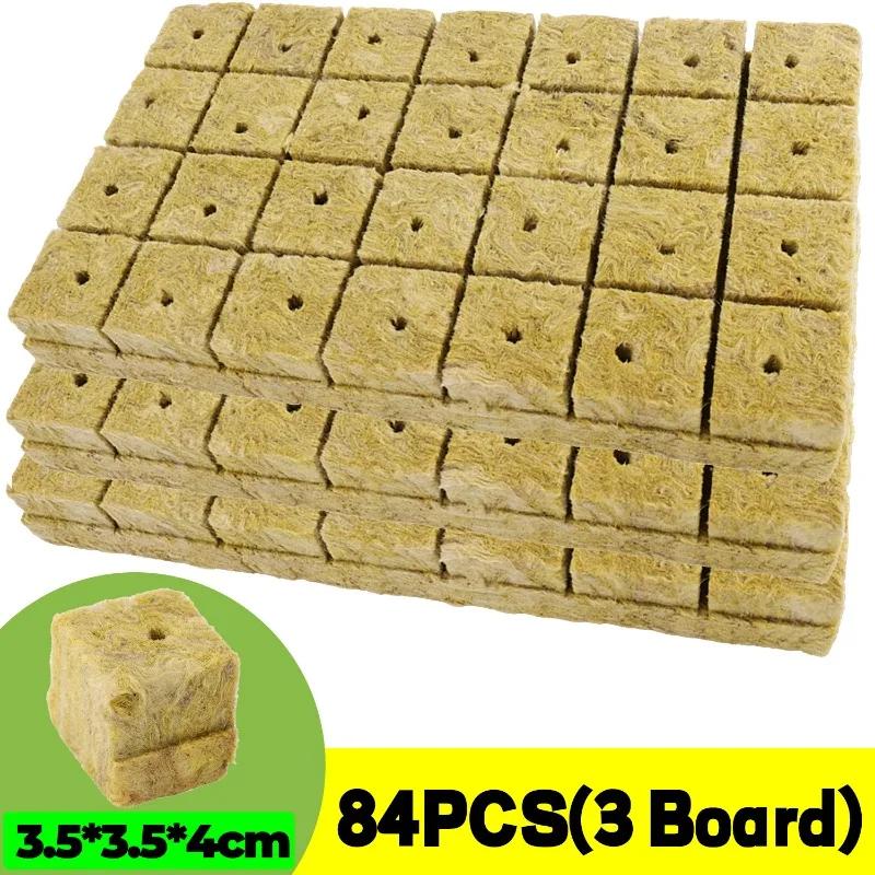Stonewool Hydroponic Grow Media Cubes Garden Seedling Block Water Seed Sowing Germination Culture Substrate Planting Rock Plug