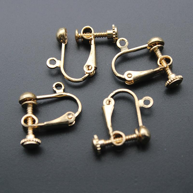 20 Stück/Los 16mm Rundkopfschraube Ohrclip DIY Handgemachte Clip-Ohrringe Teile Ohrclips ohne Loch Schmuckherstellung Zubehör