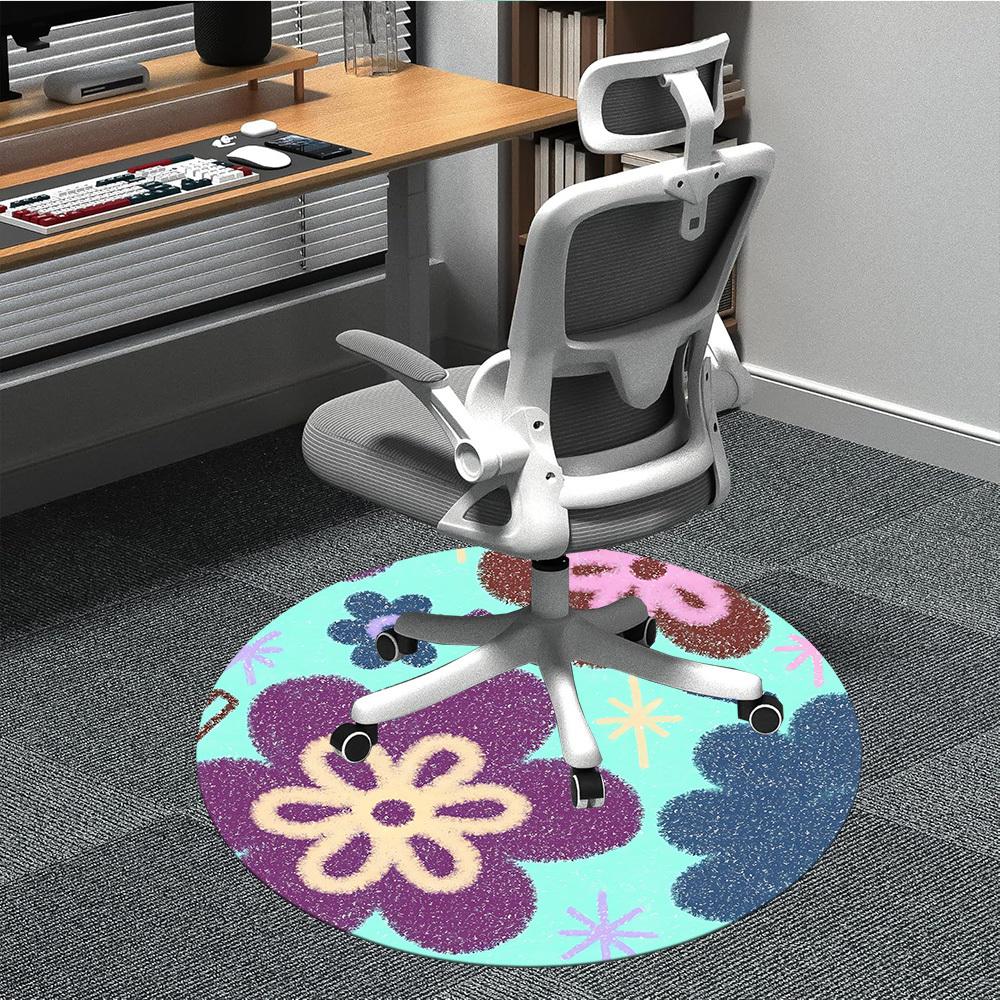 

1pc Floral Pattern Chair Carpet for Office, Soft Flannel Throw Mat, Perfect for Office, Holiday Party Decoration Choice yy260320126 80cm by 80cm