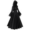 Gotisches Mittelalterliches Langkleid mit Kapuze Kostüm Halloween Hexe Cosplay Bühnenperformance