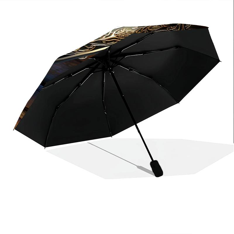 1 PC Automatic Folding Umbrella - Sharp Sword Pattern, Portable & Foldable Design with 8 Ribs, Christmas Birthday Gifts