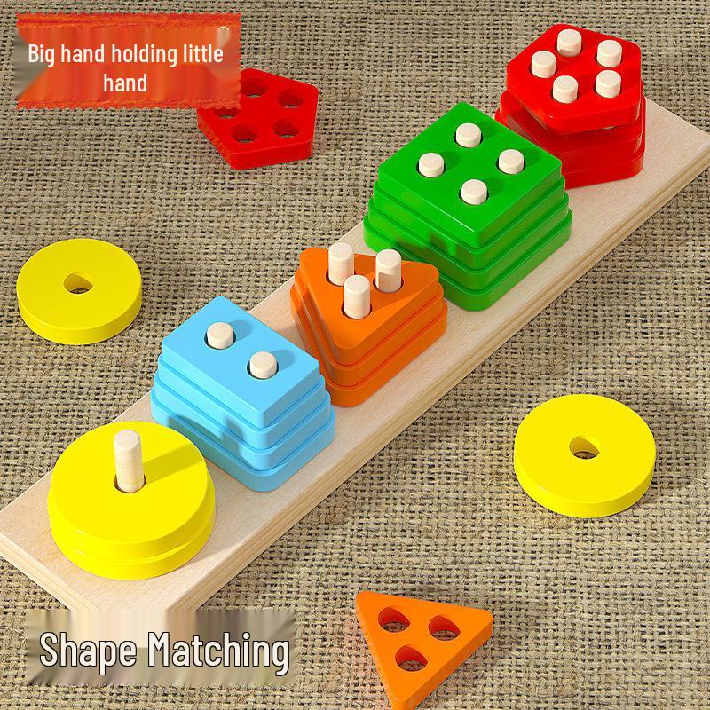 Geometric Shape Column Set - Early Learning Toy for Color, Shape & Size Recognition