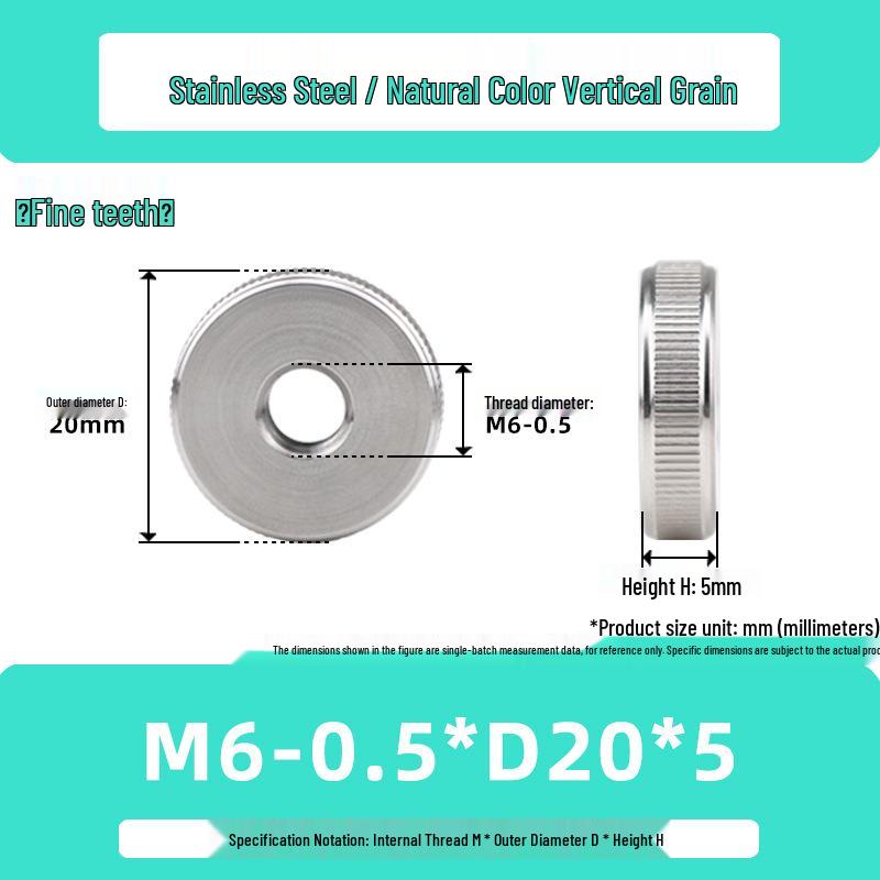 Stainless Steel M3/M6/M10 High-Strength Knurled Nut