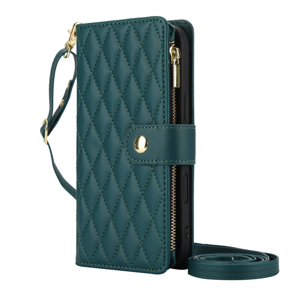 Wallet Case for iPhone 17 Pro Max Air, Adjustable Crossbody Zipper Purse Case Card Holder with Kickstand , Flip Folio Case