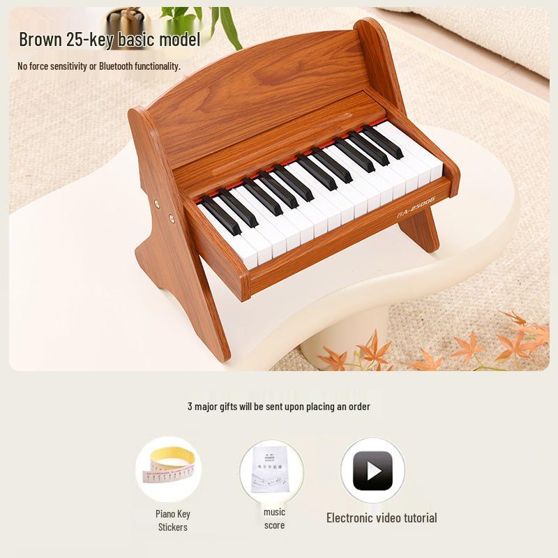 37-Key Wooden Children s Electronic Keyboard Piano Toy