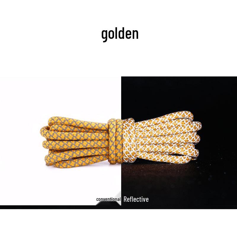 Round Reflective Starry Sky Luminous Shoelaces (Black, One Pair)