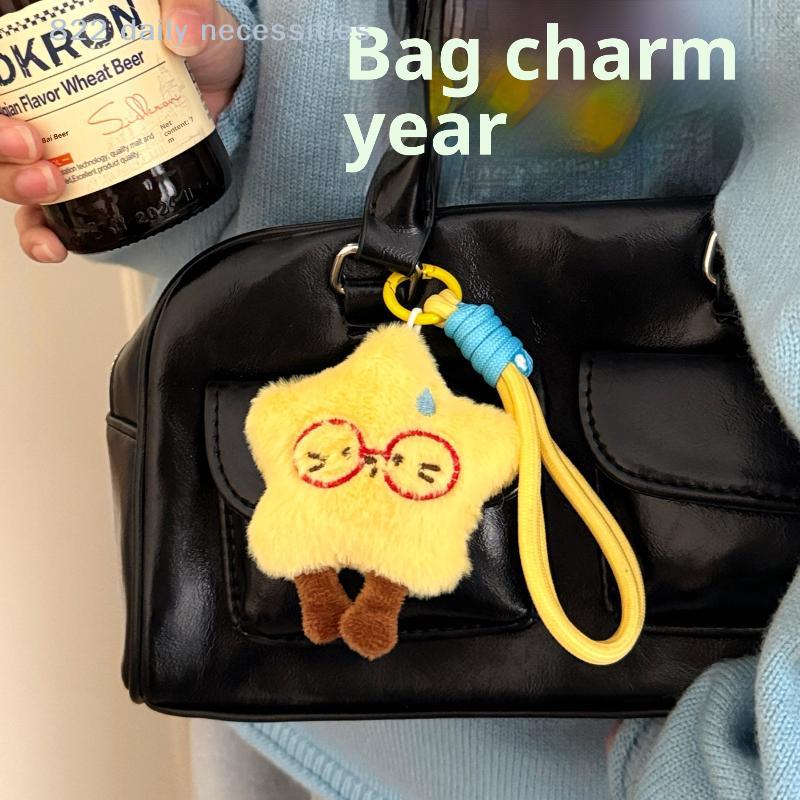 Sød Kreativ Plys Stjerne Dukke Vedhæng Nøglering Kawaii Plys Fyldt Dukke Vedhæng Rygsæk Håndtaske Bil Dekoration Vedhæng Gaver